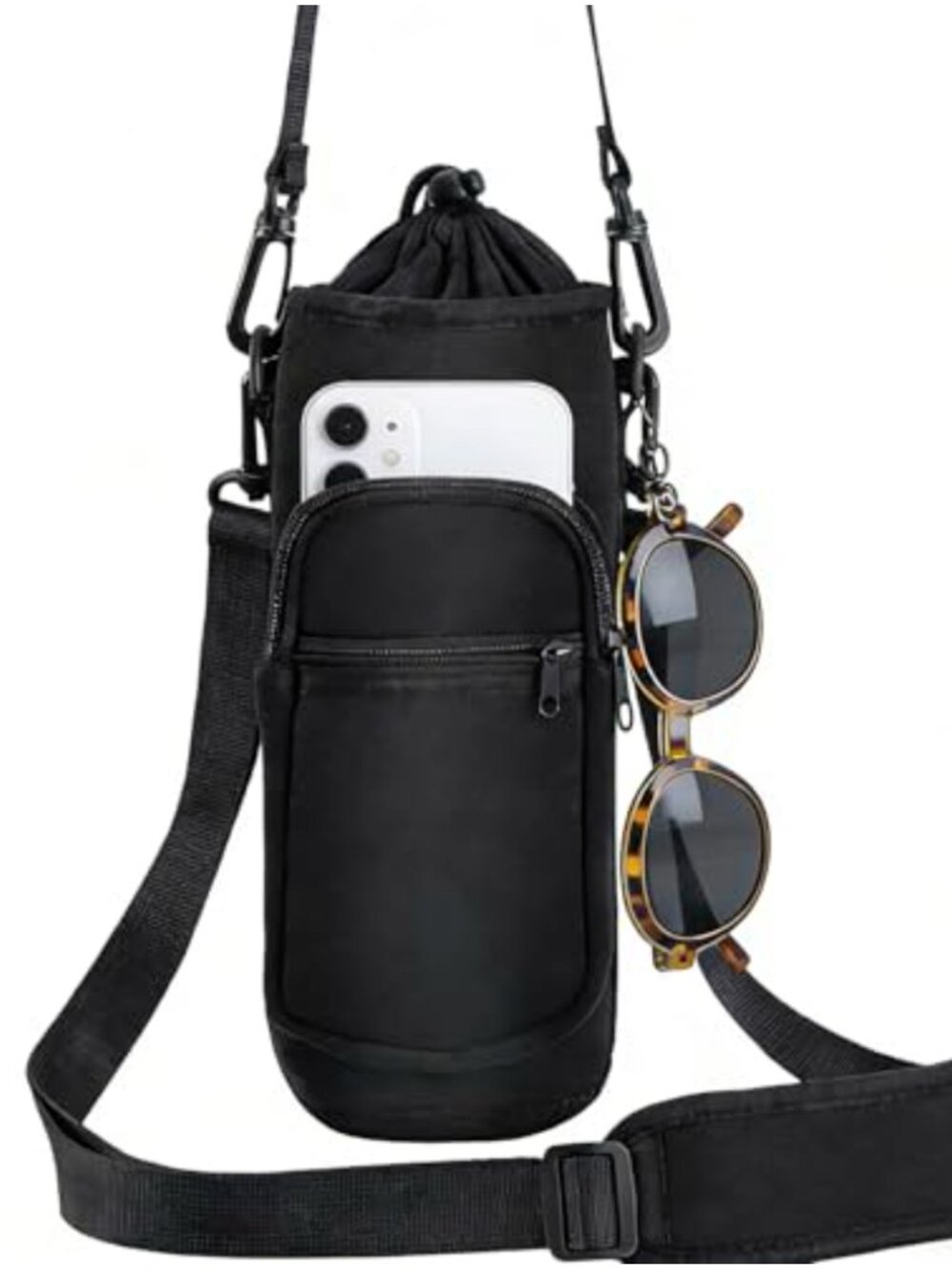Neoprene Water Bottle Carrier Bag Adjustable Padded Strap Crossbody